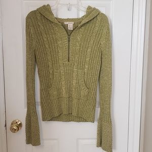 DKNY green heathered hoodie sweater.